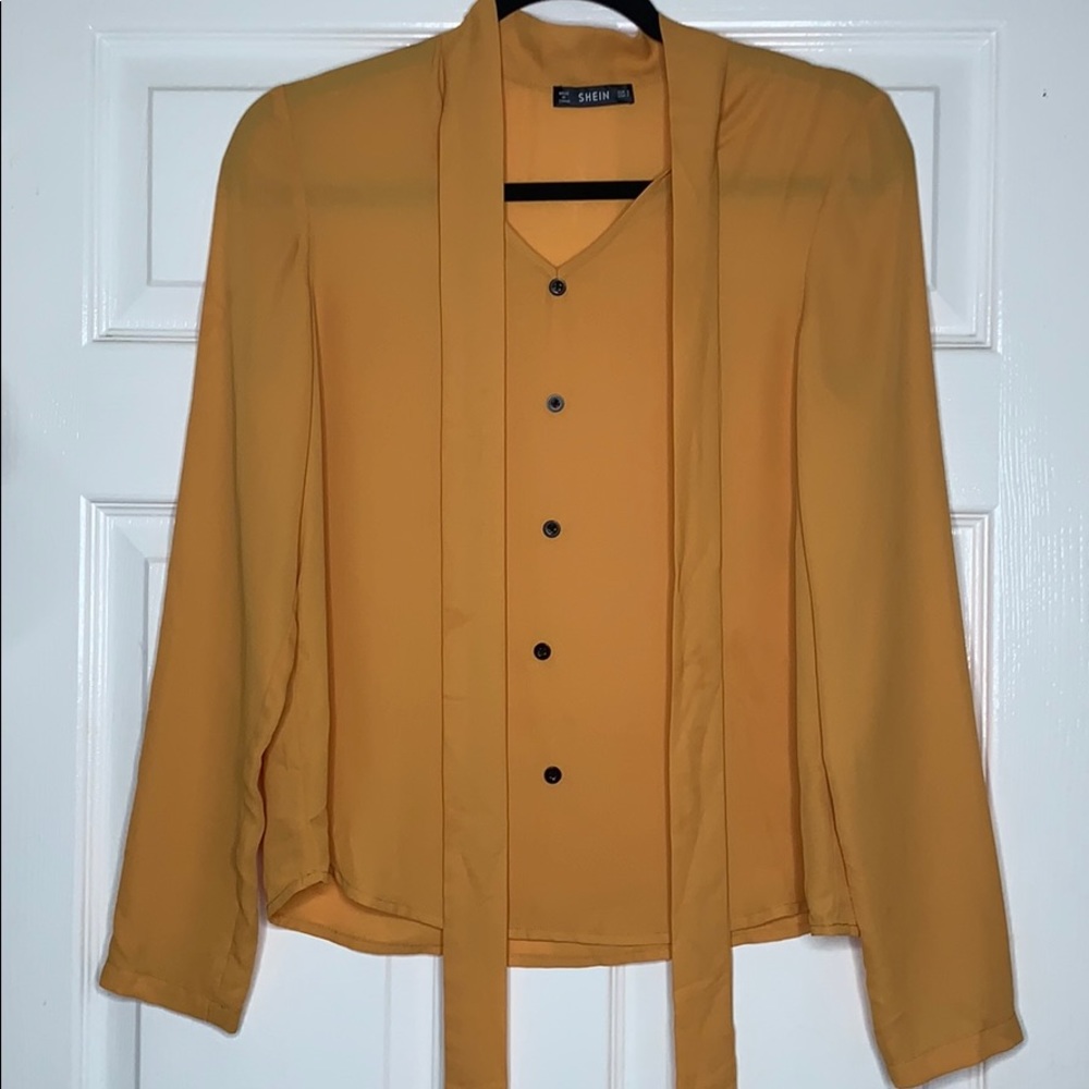 Button Up Solid Blouse - image 5